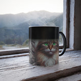 Color Morphing Cat Print Mug - Heat Reactive 11oz for Cats and Coffee Lovers - Pet Supplies Café