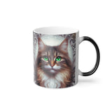 Coffee mug with AI generated cat portrait 
