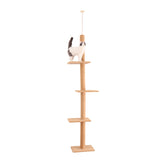 Cat Tree 5-Tier Floor to Ceiling Cat Tower Adjustable Height