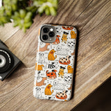 A premium quality dog cartoon printed tough iPhone case for iPhone 14 to iPhone 7. The case is made of durable Lexan plastic with a lay-flat bezel, flexible rubber liner, glossy finish, and UV protection. The case features a cartoon print of dogs laughing, making it a fun and stylish way to protect your phone.