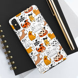A premium quality dog cartoon printed tough iPhone case for iPhone 14 to iPhone 7. The case is made of durable Lexan plastic with a lay-flat bezel, flexible rubber liner, glossy finish, and UV protection. The case features a cartoon print of dogs laughing, making it a fun and stylish way to protect your phone.