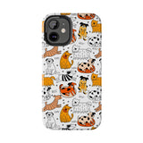A premium quality dog cartoon printed tough iPhone case for iPhone 14 to iPhone 7. The case is made of durable Lexan plastic with a lay-flat bezel, flexible rubber liner, glossy finish, and UV protection. The case features a cartoon print of dogs laughing, making it a fun and stylish way to protect your phone.