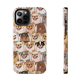Premium Quality Funny Laughing Dog Printed Tough iPhone Case, Compatible with iPhone 14 to iPhone 7 - Durable Protective Cover with Unique Design