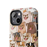 Premium Quality Funny Laughing Dog Printed Tough iPhone Case, Compatible with iPhone 14 to iPhone 7 - Durable Protective Cover with Unique Design