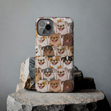 Premium Quality Funny Laughing Dog Printed Tough iPhone Case, Compatible with iPhone 14 to iPhone 7 - Durable Protective Cover with Unique Design