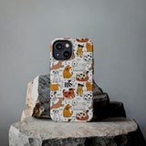 A premium quality dog cartoon printed tough iPhone case for iPhone 14 to iPhone 7. The case is made of durable Lexan plastic with a lay-flat bezel, flexible rubber liner, glossy finish, and UV protection. The case features a cartoon print of dogs laughing, making it a fun and stylish way to protect your phone.