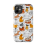 A premium quality dog cartoon printed tough iPhone case for iPhone 14 to iPhone 7. The case is made of durable Lexan plastic with a lay-flat bezel, flexible rubber liner, glossy finish, and UV protection. The case features a cartoon print of dogs laughing, making it a fun and stylish way to protect your phone.
