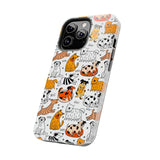 A premium quality dog cartoon printed tough iPhone case for iPhone 14 to iPhone 7. The case is made of durable Lexan plastic with a lay-flat bezel, flexible rubber liner, glossy finish, and UV protection. The case features a cartoon print of dogs laughing, making it a fun and stylish way to protect your phone.