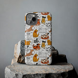 A premium quality dog cartoon printed tough iPhone case for iPhone 14 to iPhone 7. The case is made of durable Lexan plastic with a lay-flat bezel, flexible rubber liner, glossy finish, and UV protection. The case features a cartoon print of dogs laughing, making it a fun and stylish way to protect your phone.