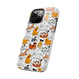 A premium quality dog cartoon printed tough iPhone case for iPhone 14 to iPhone 7. The case is made of durable Lexan plastic with a lay-flat bezel, flexible rubber liner, glossy finish, and UV protection. The case features a cartoon print of dogs laughing, making it a fun and stylish way to protect your phone.