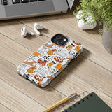 A premium quality dog cartoon printed tough iPhone case for iPhone 14 to iPhone 7. The case is made of durable Lexan plastic with a lay-flat bezel, flexible rubber liner, glossy finish, and UV protection. The case features a cartoon print of dogs laughing, making it a fun and stylish way to protect your phone.