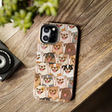 Premium Quality Funny Laughing Dog Printed Tough iPhone Case, Compatible with iPhone 14 to iPhone 7 - Durable Protective Cover with Unique Design