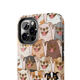 Premium Quality Funny Laughing Dog Printed Tough iPhone Case, Compatible with iPhone 14 to iPhone 7 - Durable Protective Cover with Unique Design
