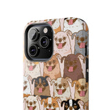 Premium Quality Funny Laughing Dog Printed Tough iPhone Case, Compatible with iPhone 14 to iPhone 7 - Durable Protective Cover with Unique Design