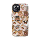 Premium Quality Funny Laughing Dog Printed Tough iPhone Case, Compatible with iPhone 14 to iPhone 7 - Durable Protective Cover with Unique Design