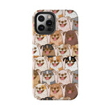 Premium Quality Funny Laughing Dog Printed Tough iPhone Case, Compatible with iPhone 14 to iPhone 7 - Durable Protective Cover with Unique Design