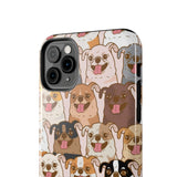 Premium Quality Funny Laughing Dog Printed Tough iPhone Case, Compatible with iPhone 14 to iPhone 7 - Durable Protective Cover with Unique Design