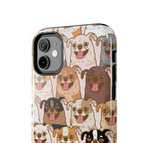 Premium Quality Funny Laughing Dog Printed Tough iPhone Case, Compatible with iPhone 14 to iPhone 7 - Durable Protective Cover with Unique Design