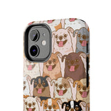 Premium Quality Funny Laughing Dog Printed Tough iPhone Case, Compatible with iPhone 14 to iPhone 7 - Durable Protective Cover with Unique Design