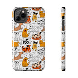 A premium quality dog cartoon printed tough iPhone case for iPhone 14 to iPhone 7. The case is made of durable Lexan plastic with a lay-flat bezel, flexible rubber liner, glossy finish, and UV protection. The case features a cartoon print of dogs laughing, making it a fun and stylish way to protect your phone.