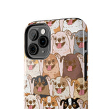 Premium Quality Funny Laughing Dog Printed Tough iPhone Case, Compatible with iPhone 14 to iPhone 7 - Durable Protective Cover with Unique Design