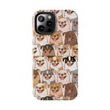 Premium Quality Funny Laughing Dog Printed Tough iPhone Case, Compatible with iPhone 14 to iPhone 7 - Durable Protective Cover with Unique Design