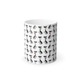 Watch Your Coffee Come Alive! Purrfect Black Cat Pattern Heat Morphing Mug 11oz - Pet Supplies Café