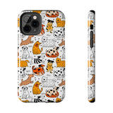 A premium quality dog cartoon printed tough iPhone case for iPhone 14 to iPhone 7. The case is made of durable Lexan plastic with a lay-flat bezel, flexible rubber liner, glossy finish, and UV protection. The case features a cartoon print of dogs laughing, making it a fun and stylish way to protect your phone.