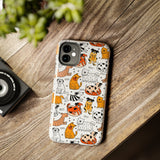 A premium quality dog cartoon printed tough iPhone case for iPhone 14 to iPhone 7. The case is made of durable Lexan plastic with a lay-flat bezel, flexible rubber liner, glossy finish, and UV protection. The case features a cartoon print of dogs laughing, making it a fun and stylish way to protect your phone.